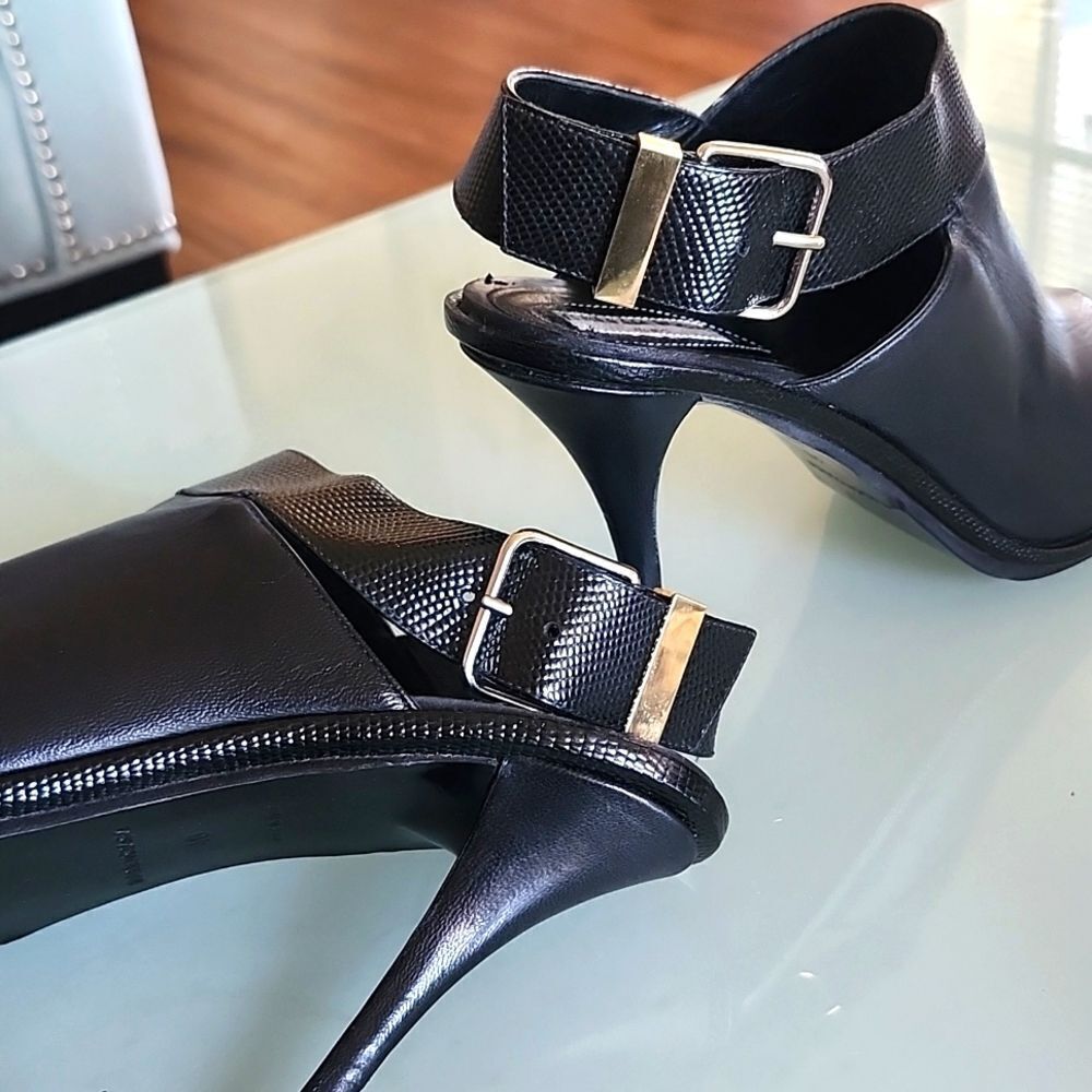 Balenciaga Leather Slingback Peep Toe Chic Y2K Heels Size 40 - Picture 7 of 12